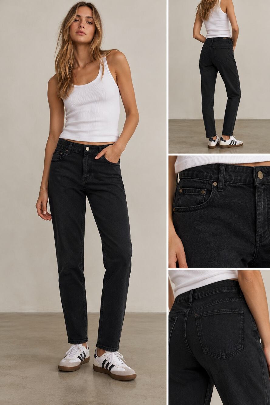 Isabel Marant Black Twill Straight Leg Jeans 5 Pocket Size FR 40 US 8